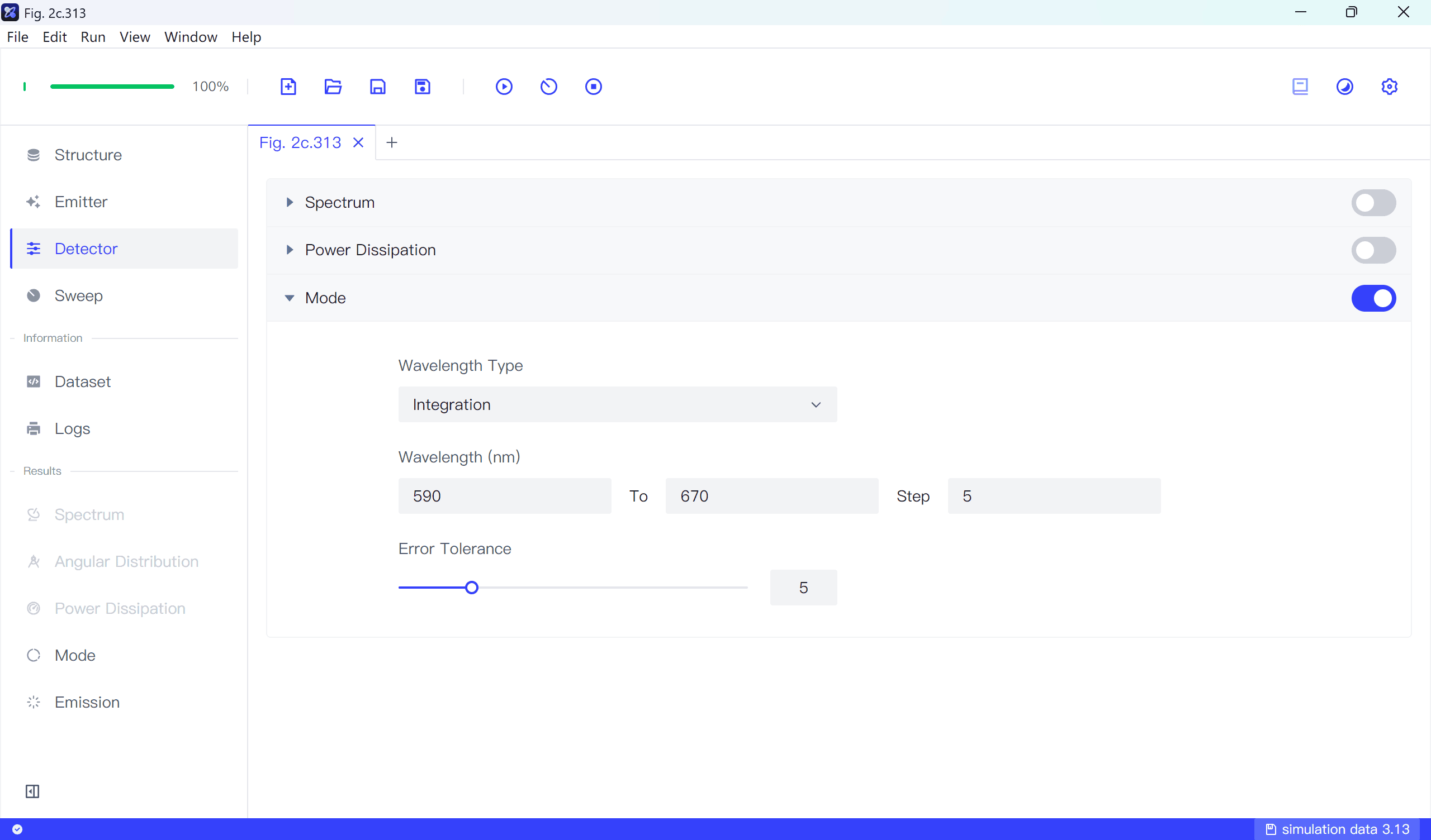 QLED1 Detector Settings