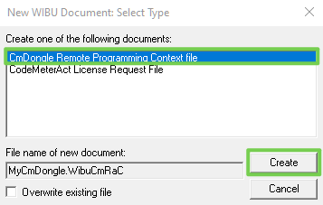 select CmDonlge Remote Programming Kontext-Datei.